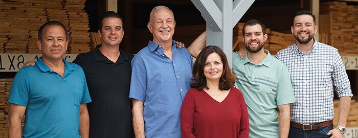 The owners of Matt’s Building Materials, from l to r: Luis Mancillas, Jeremy, Danny, Diana, Ben and Isaac Smith.