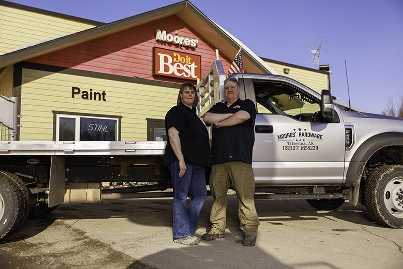 Doug and April Moore operate Moores’ Hardware & Building Supply in a remote location in Alaska.